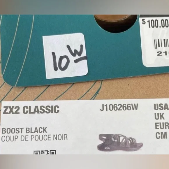 Women’s ZX2 Classic Boost Chacos, black- size 10W - Picture 3 of 5